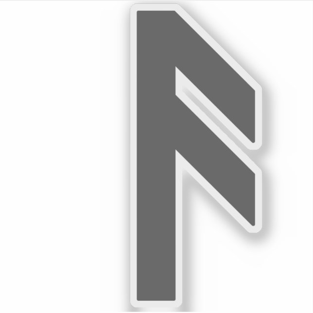 Sticker Le Rune Ansuz (gris) (Devant)
