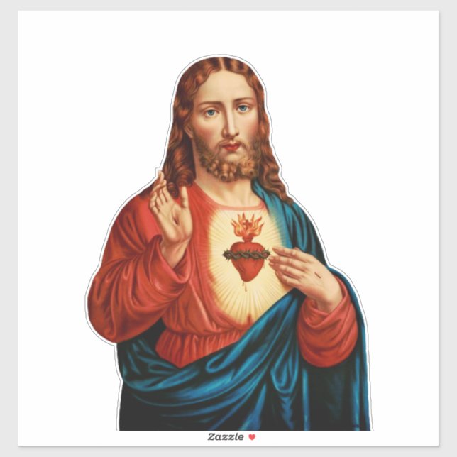 Sticker Le Sacré Coeur de Jésus (Feuille)