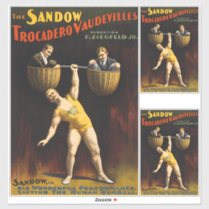 Sticker Le Sandow Eugen Sandow Vaudeville Weightlifter