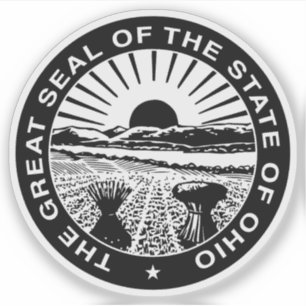 Sticker Le sceau de l'état de l'Ohio (version b&w)