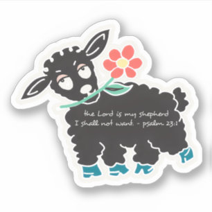 Sticker Le Seigneur est mon berger Psaume 23:1 Minimaliste