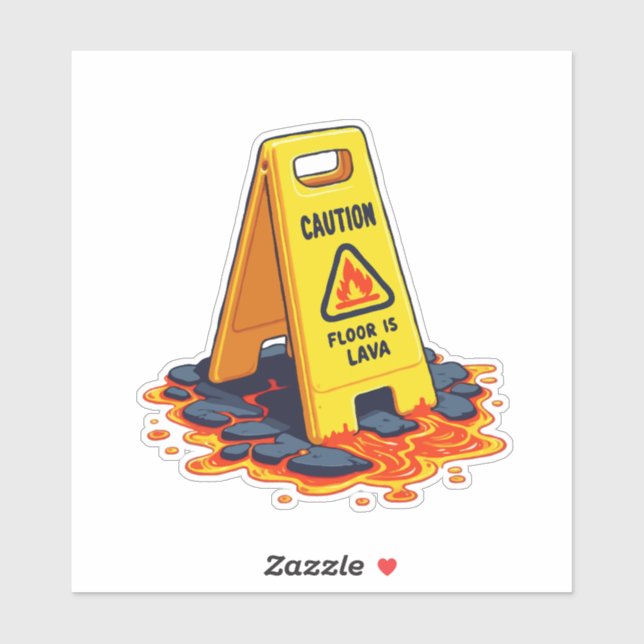 Sticker Le Sol De Prudence Est Lave - Panneau Wet Floor (Feuille)