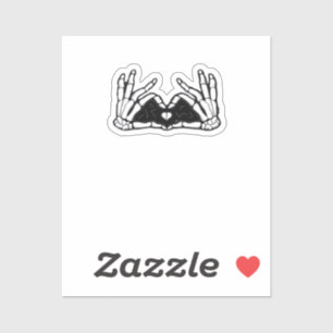 Sticker Le Squelette Met La Tête D'Un Coeur