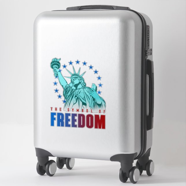 Sticker Le symbole de la liberté | 14"x14" - transparent b (Sur valise)