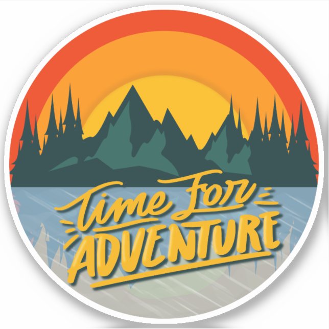Sticker Le temps de l'aventure style rétro (Devant)