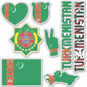 Sticker Le Turkménistan Extraordinaire forme des symboles 