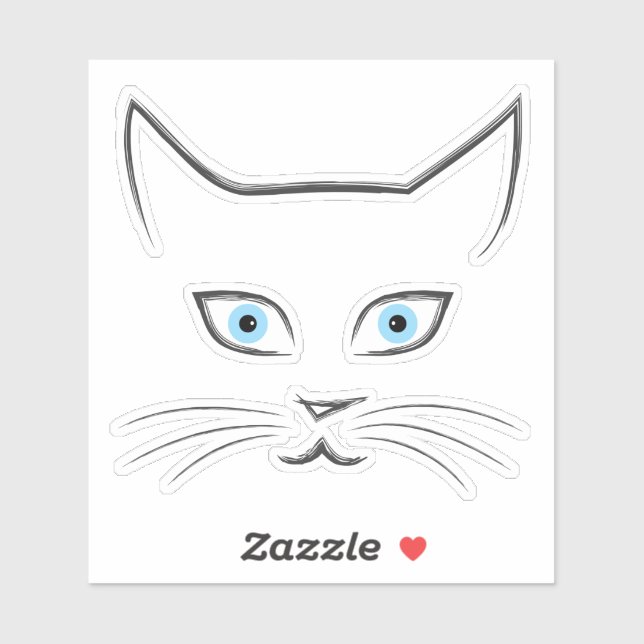 Sticker Le visage de Chat (Feuille)