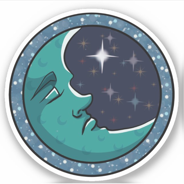 Sticker Le Visage De L'Homme Dans La Lune (Devant)