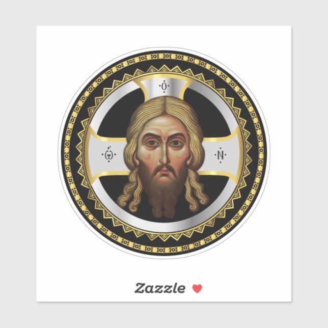 Sticker Le Visage Du Christ Orthodoxe Icône Noire (Feuille)