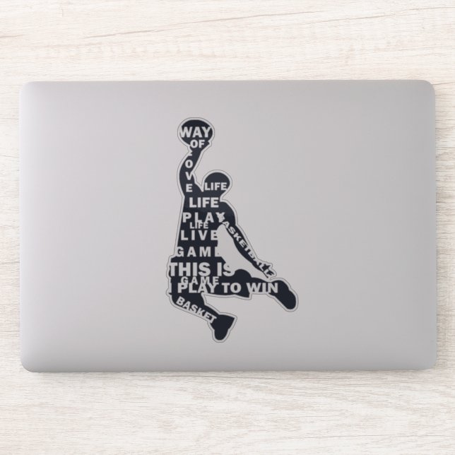 Sticker Lecteur de basketball slunk avec texte intégral (Ordinateur)