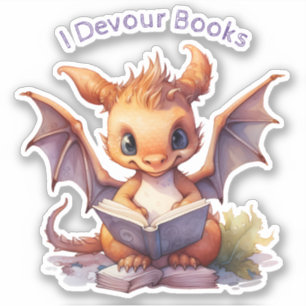 Sticker *~* Lecture de Dragon Bébé - I DEVOUR LIVRES AP88
