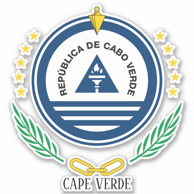 Sticker L'Emblème National Du Cap Vert Patriotique (Devant)