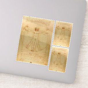 Sticker Leonardo Da Vinci, Homme Vitruvien, Ratio D'Or