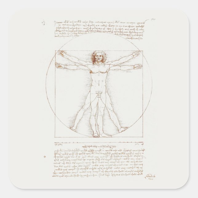 STICKER : LEONARDO DA VINCI : VITRUVIAN MAN (Devant)