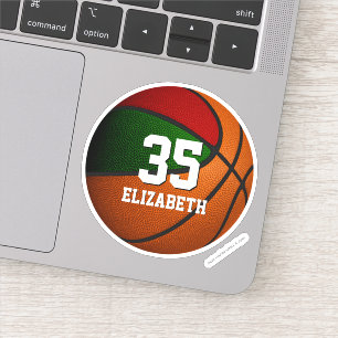 Sticker L'équipe rouge vert couleurs filles garçons basket