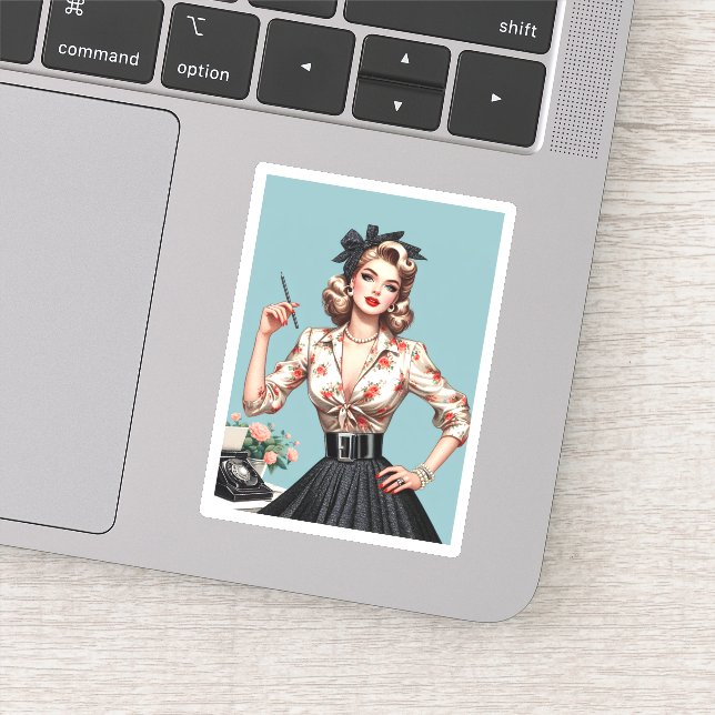 Sticker Les années cinquante glamour femme mode, les année (Détail)