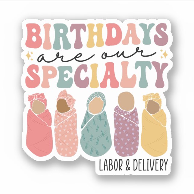 Sticker Les anniversaires sont notre spécialité Funny L et (Devant)