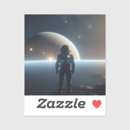 Sticker Les astronautes flottant dans l'univers