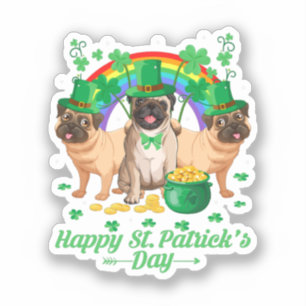 Sticker Les Carlins mignons Bonne St Patrick's Day
