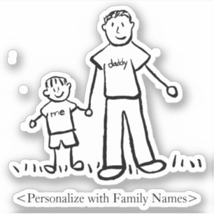 Sticker Les cochonnets de la famille papa et papa personna