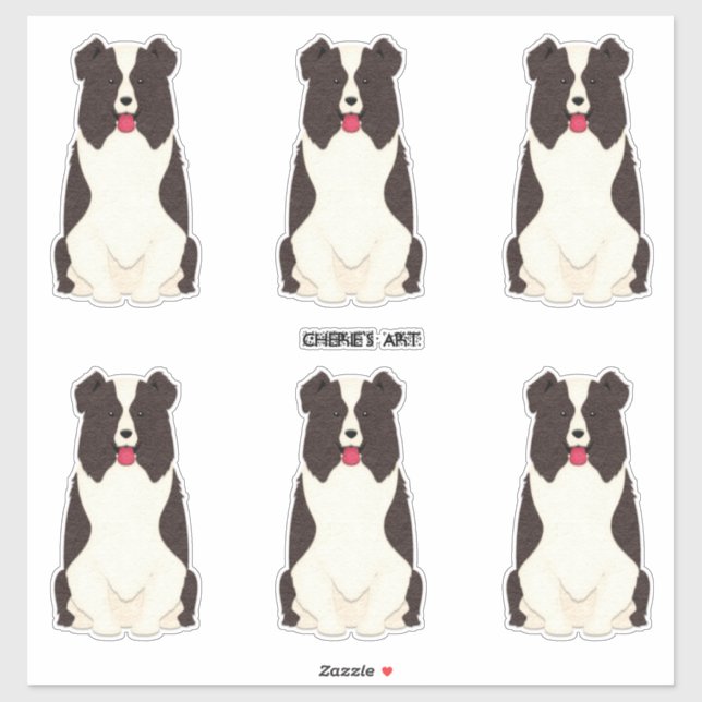 Sticker Les Collies Frontaliers Semblaient Si Mignons (Feuille)