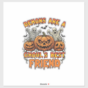 Sticker Les démons sont des amis des goules citrouilles mo