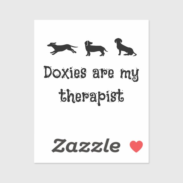 Sticker Les Doxies sont mon thérapeute mignon Dachshund (Feuille)