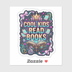 Sticker Les enfants cool lisent des livres - amateur de li