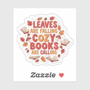 Sticker Les feuilles Tombent Des Livres Confortables Appel