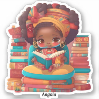 Sticker Les filles du monde de la lecture - Angola