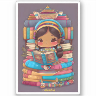 Sticker Les filles du monde de la lecture - Columbia