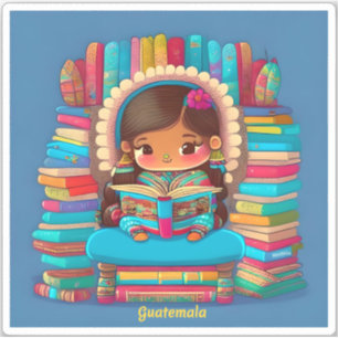 Sticker Les filles du monde de la lecture - Guatemala