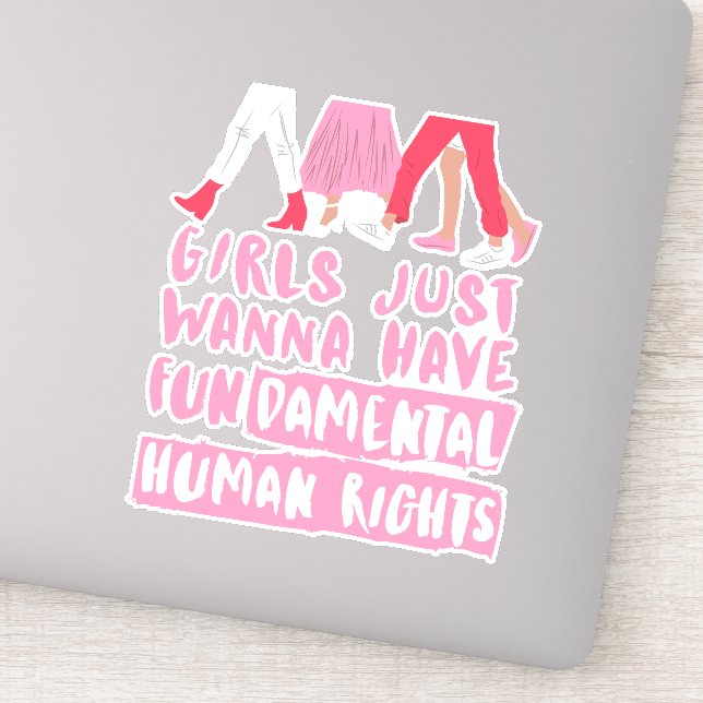 Sticker Les filles veulent des droits fondamentaux Word Ar (Détail)