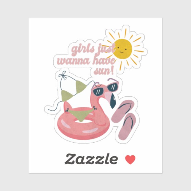 Sticker Les Filles Veux Juste Avoir Le Soleil - Vibes D'Ét (Feuille)