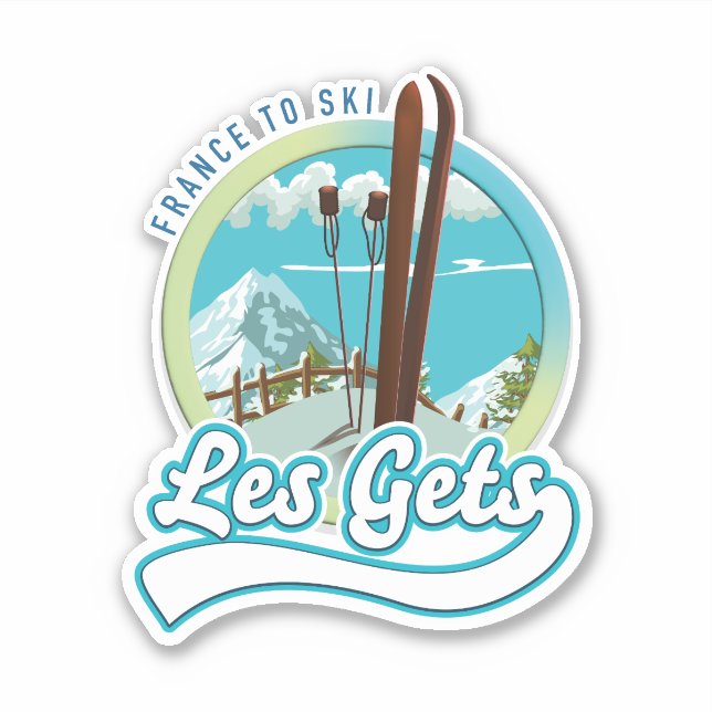 Sticker Les Gets france logo ski (Devant)