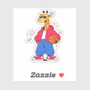 Sticker les girafes peuvent sauter : Streetwear Hoops
