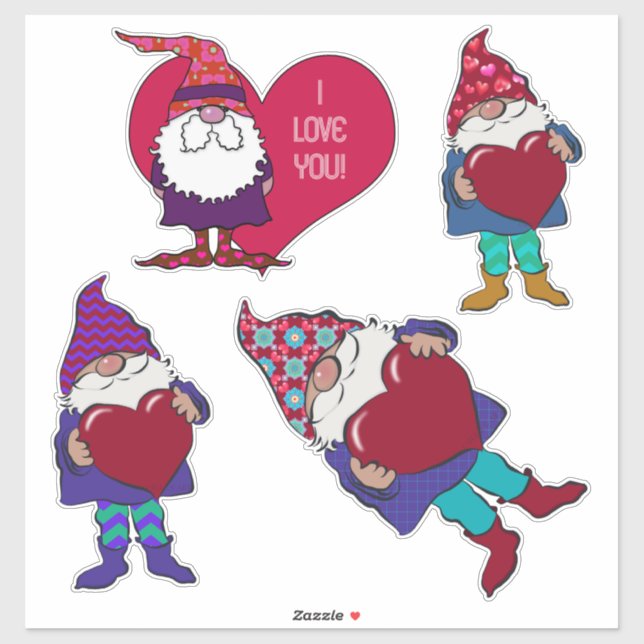 Sticker Les Gnomes de Valentine | Je T'Aime ! (Feuille)