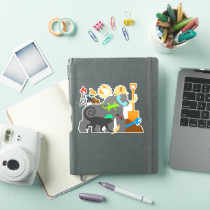 Sticker Les gorilles au travail