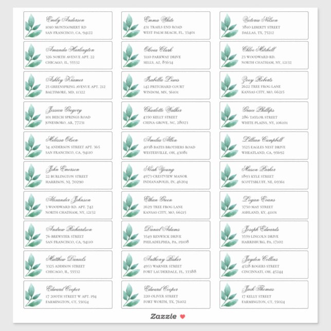 Sticker Les hôtes botaniques verts s'adressent à eux. Étiq (Feuille)