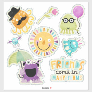 Sticker Les mignons amis pour enfants sous de nombreuses f