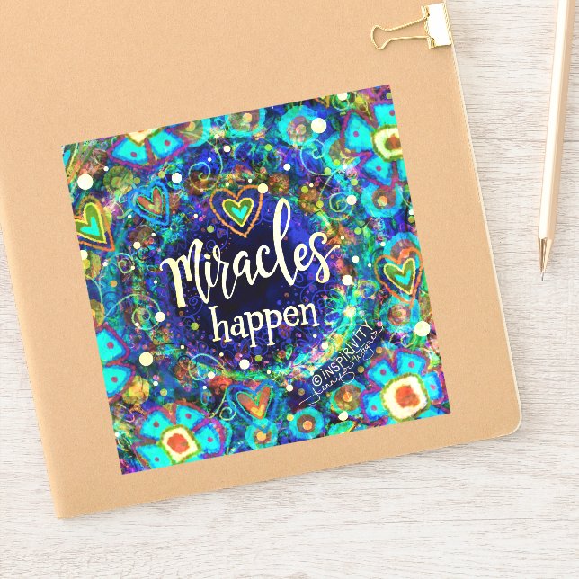 Sticker Les Miracles Se Produisent Plutôt Bleu Inspiribili (Carnet)