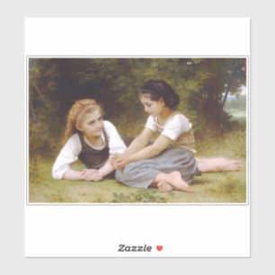 Sticker Les Noisettes : Les jeunes filles ramassent les no