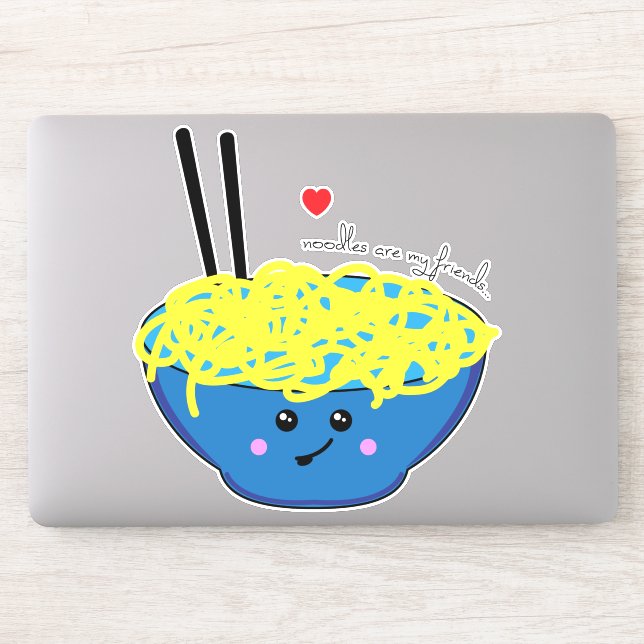 Sticker Les nouilles sont mes amis Ramen Drôle Nourriture  (Ordinateur)