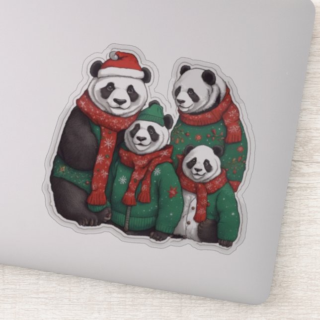 Sticker Les ours de panda en pulls (Détail)
