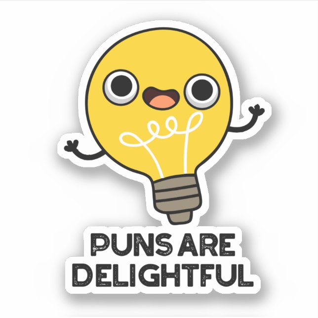 Sticker Les Puns Sont De Délicieux Amusants Pun À Bulbe (Devant)