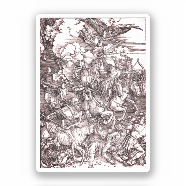 Sticker Les quatre cavaliers de l'Apocalypse (Dürer, 1498) (Recto)