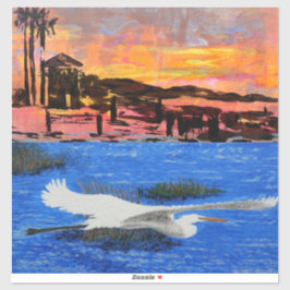 Sticker Les snacks Doho sont à l'aube, feu blanc enneigé