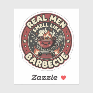 Sticker Les vrais hommes sentent comme le BBQ | Cadeau drô