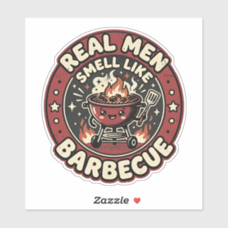 Sticker Les vrais hommes sentent le BBQ | Cadeau drôle pou
