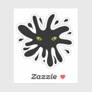 Sticker Les yeux de chat regardent une Black Blob